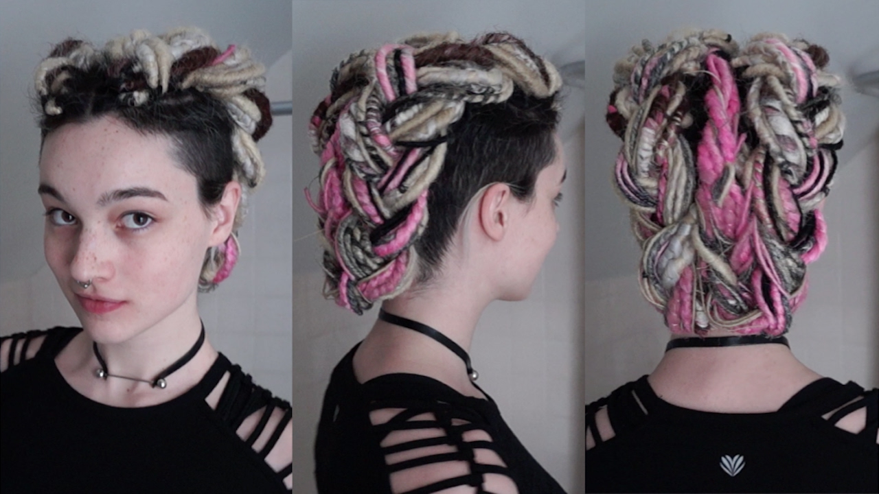 Braided Updo for Synthetic (or Real) Dreads -  Tutorial
