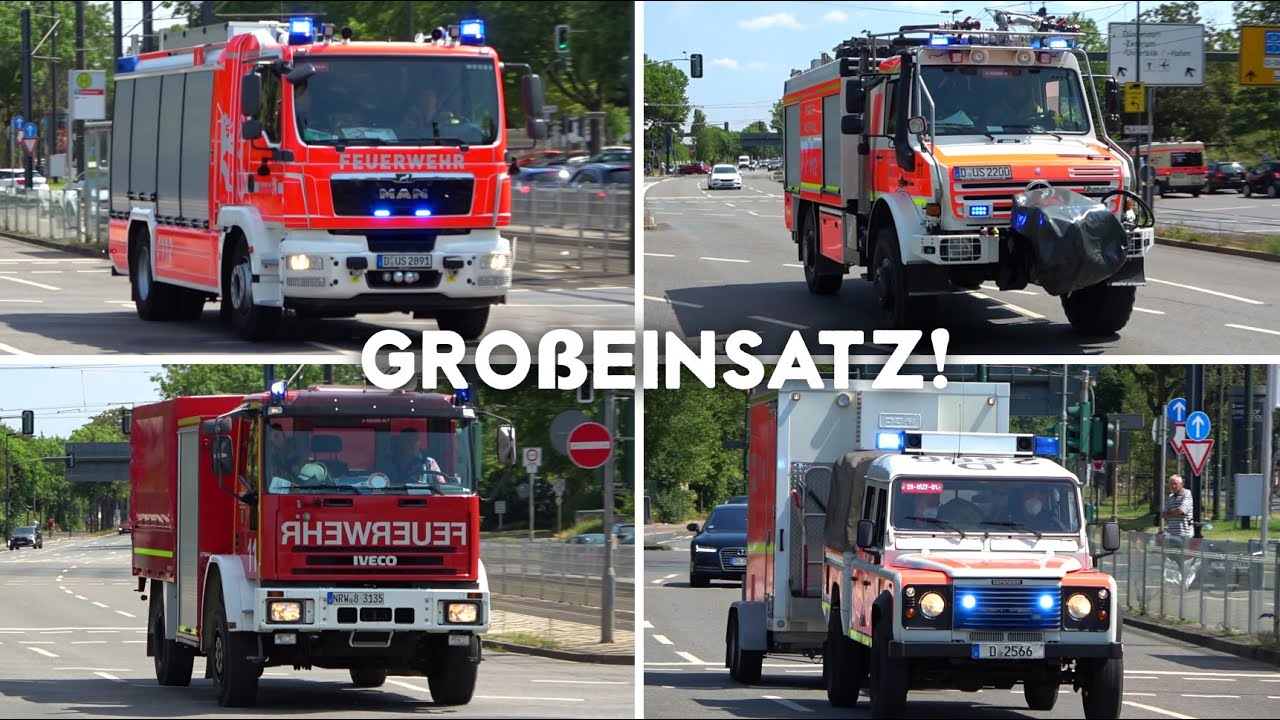 [SCHEUNENBRAND!] - Einsatzfahrten der Feuerwehr DÜSSELDORF