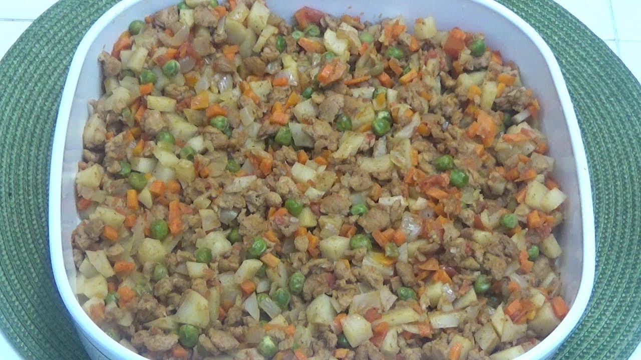 Picadillo de carne de soya/picadillo de soya receta vegana
