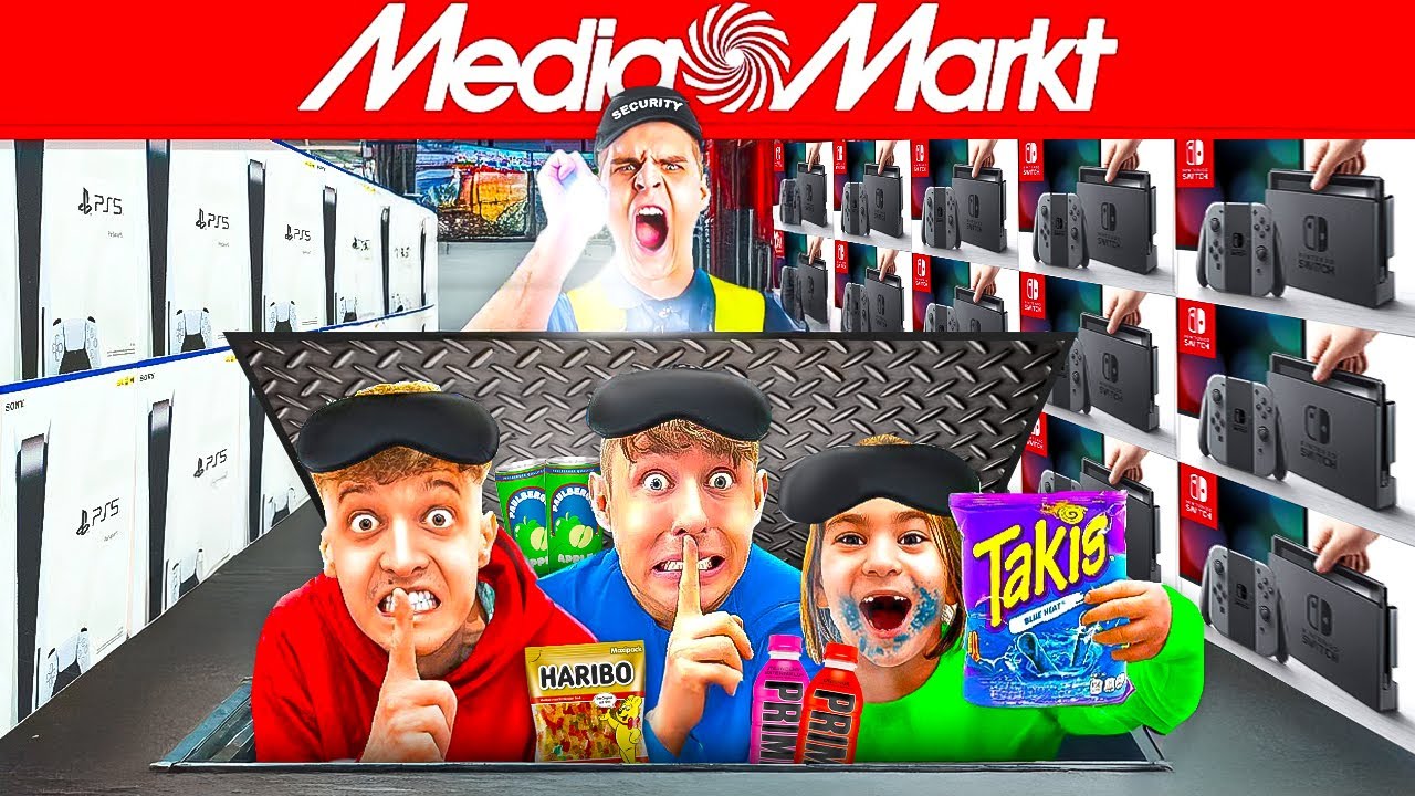 1 NACHT HEIMLICH im MEDIA MARKT übernachten! 😨 (geht schief)