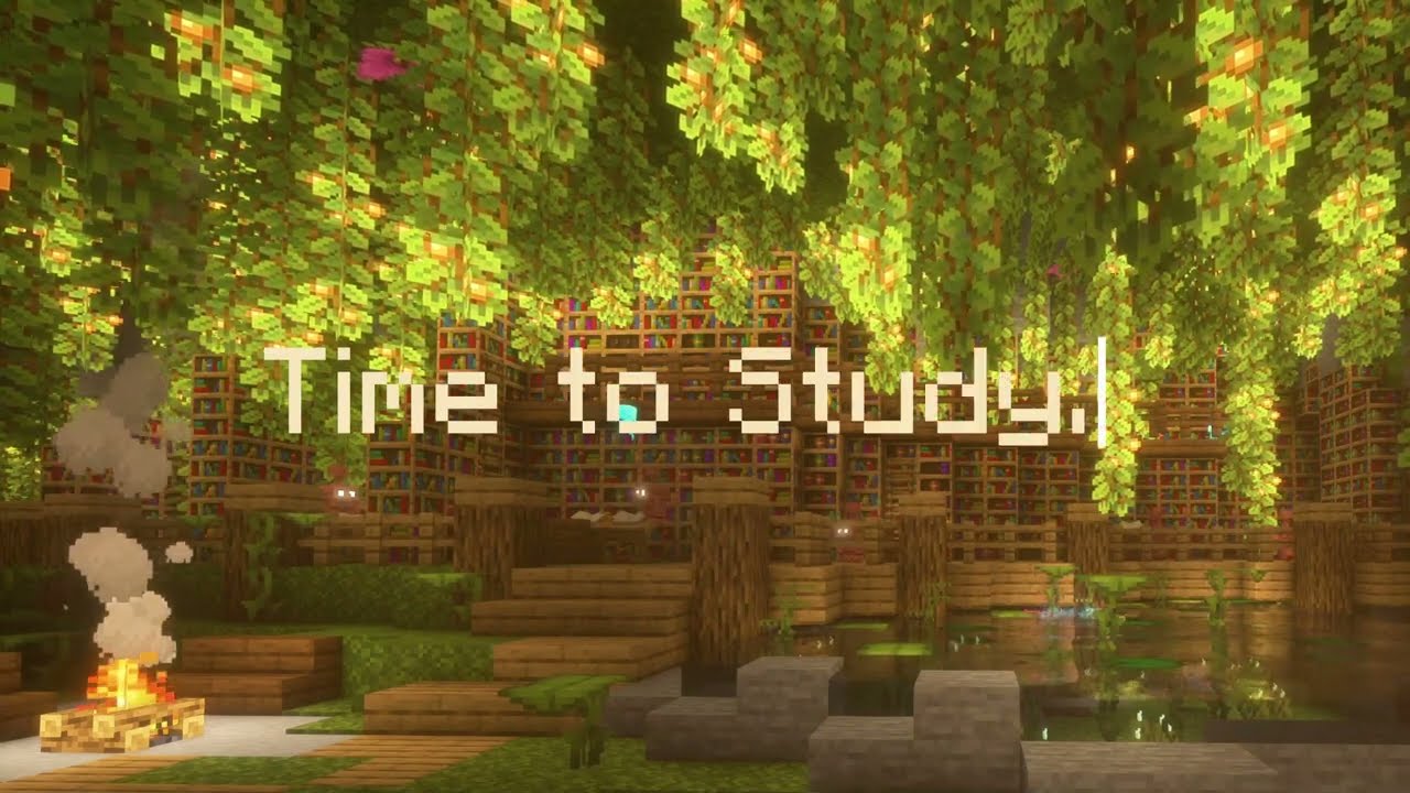 Time to Study 📚 | Minecraft Music & Soft Crackling Fire