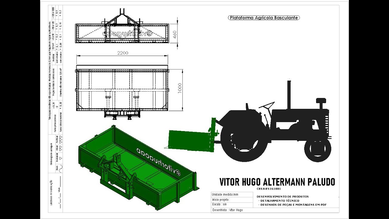 Projeto Plataforma Basculante Agrícola para Trator - Parte 1