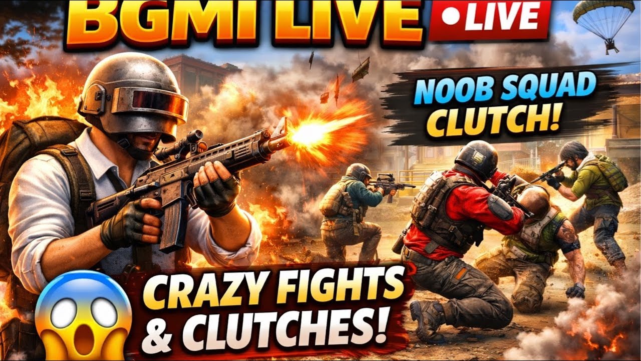 BGMI Live Today 😂 Noob Squad OP Moments | Funny + Action Gameplay 🔥