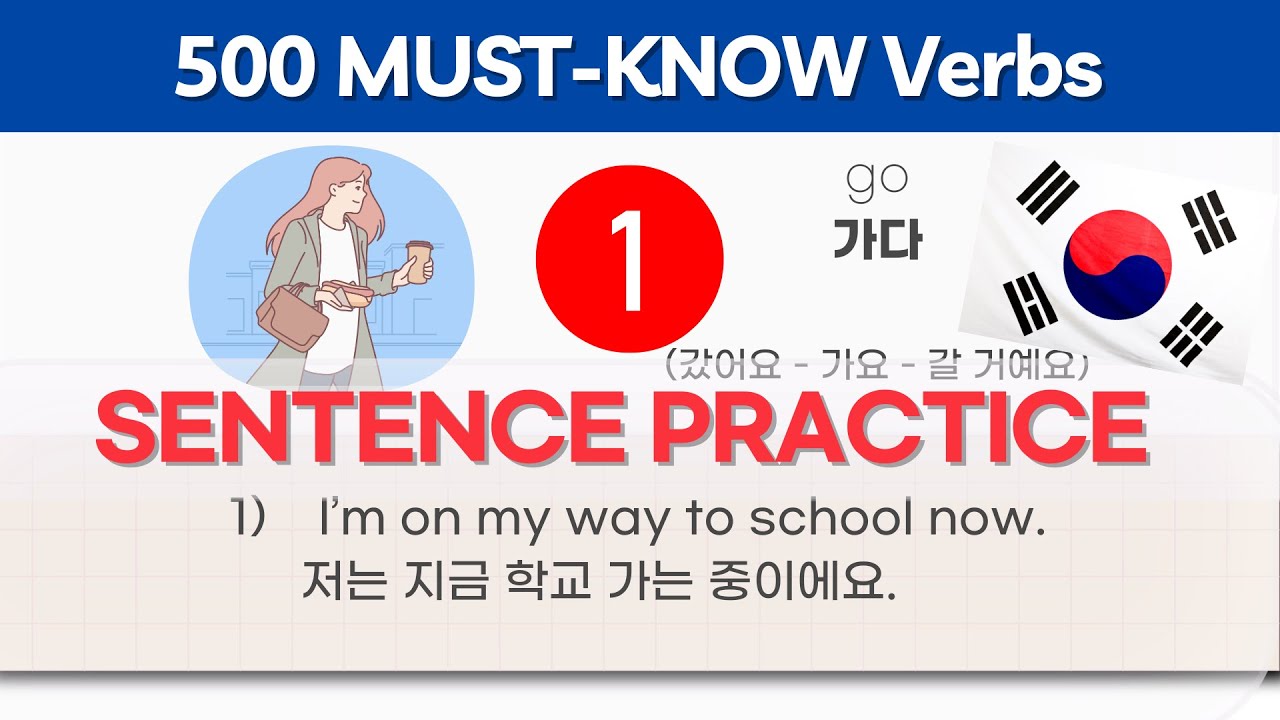 Real-Life Korean 500 COMMON KOREAN VERBS Sentence Practice Haru Korean Vocabulary Verbs