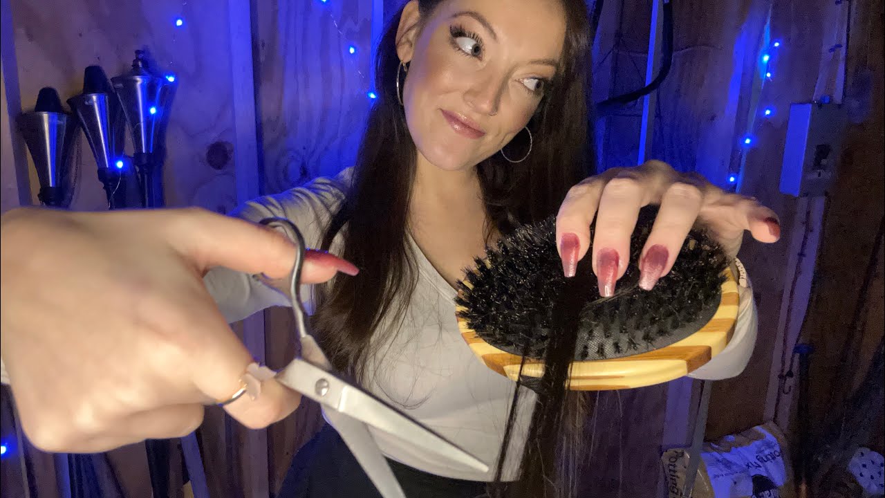 ASMR✨ beard trimming ✂️ sassy friend fixes you up in your garage before your date 🔩💆‍♂️