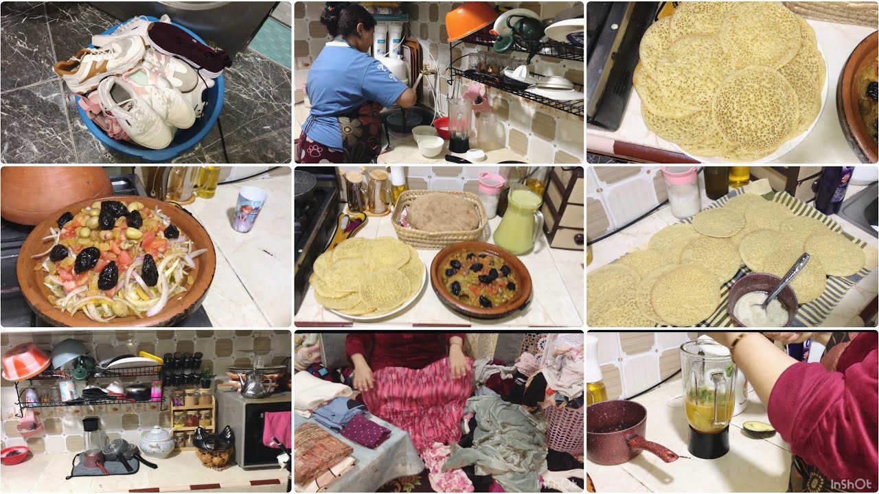 الشقا اليوم بحال نهارت لخرين✅الحداكة والشهيوات بساطين طجين سوسي👌وبنتي جمعات كوزينة😍طريقتي ف بغرير👍🏼