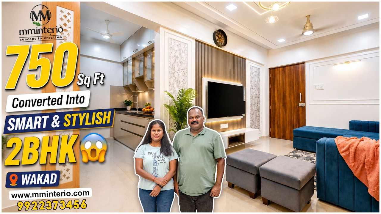 750 Sq.Ft Converted Into Smart & Stylish 2BHK 😱 | Home Tour Wakad, Pune | Budget Luxury | MMInterio