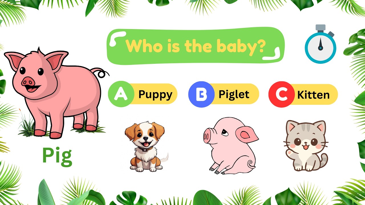 Farm Animals and Their Babies 🐷 | Match the Mother and Baby Animal Game for Kids