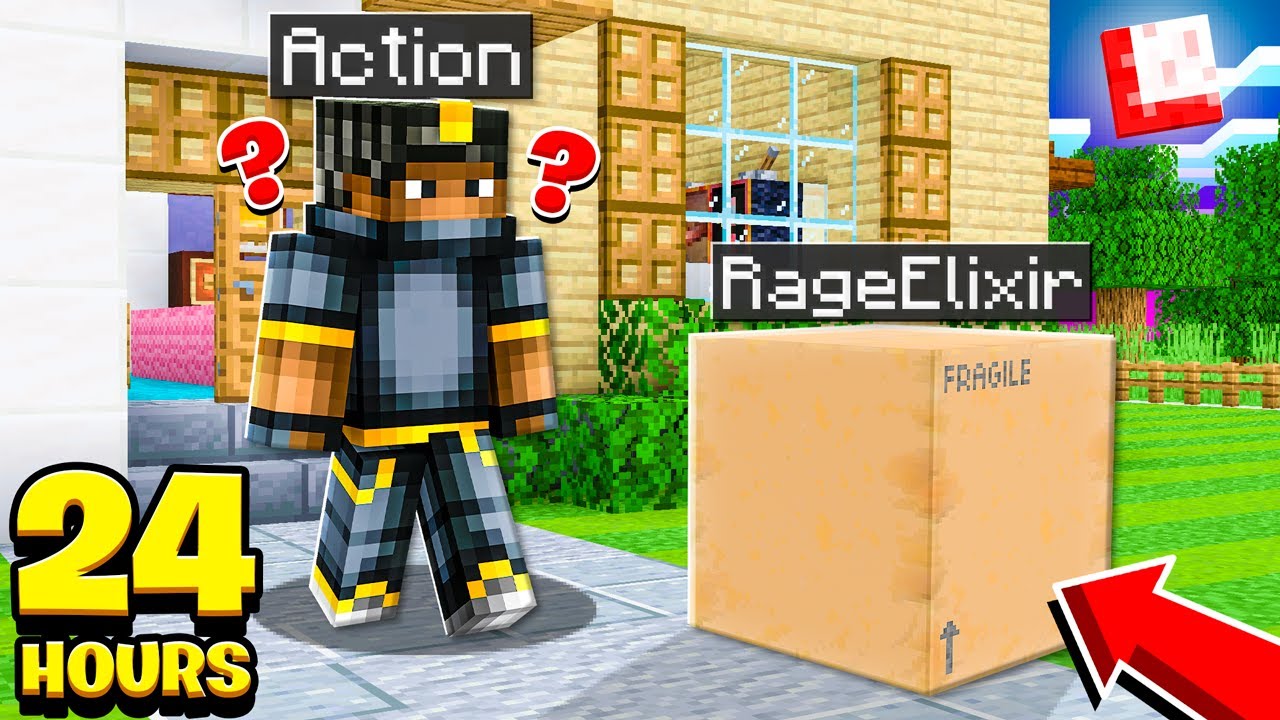 I Mailed Myself for 24 HOURS in Minecraft.. and IT WORKED!