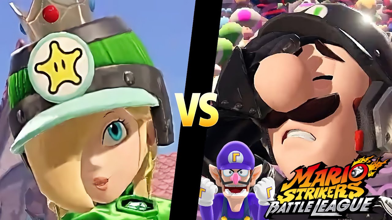 Mario Strikers Battle League Team Rosalina vs Team Luigi in Royal Castle