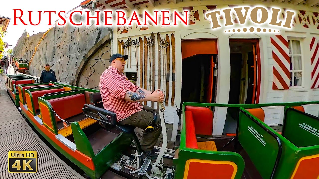 Rutschebanen Roller Coaster On Ride 4K POV Tivoli Gardens Copenhagen, Sjælland, Denmark 2023 08 05