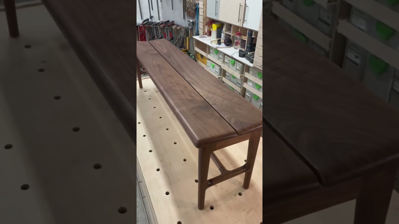 Walnut bench on a bench! 
