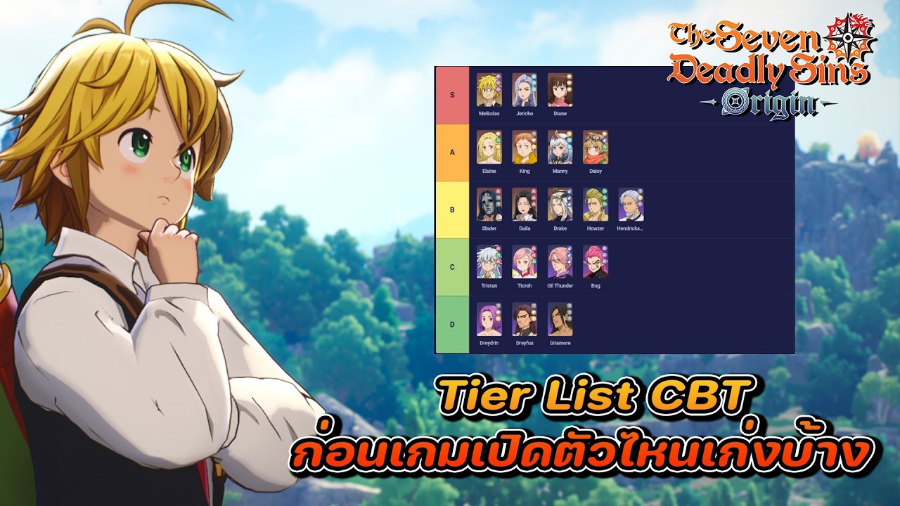 Tier list CBT ควรหาตัวไหนก่อนเกมเปิด จัดทีมแบบไหนดี ครบจบในคลิปเดียว - The Seven deadly sins Origin