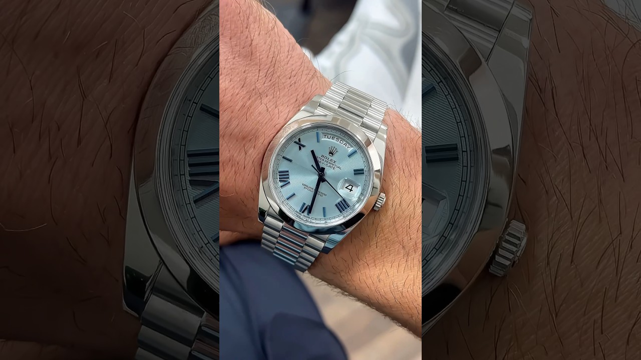 Rolex Day-Date Platinum Ice Blue Quadrant Dial - 228206 
