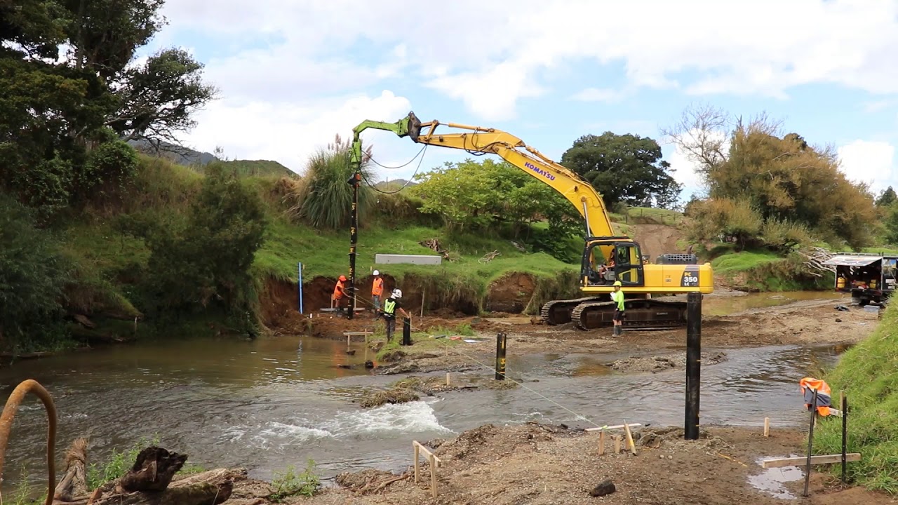 Blade Piles for a bridge in Northland