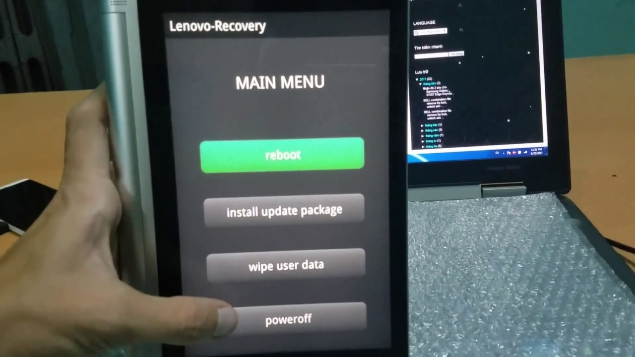 how to boot in to DroidBoot Recovery mode hard reset Lenovo Yoga Tablet 2