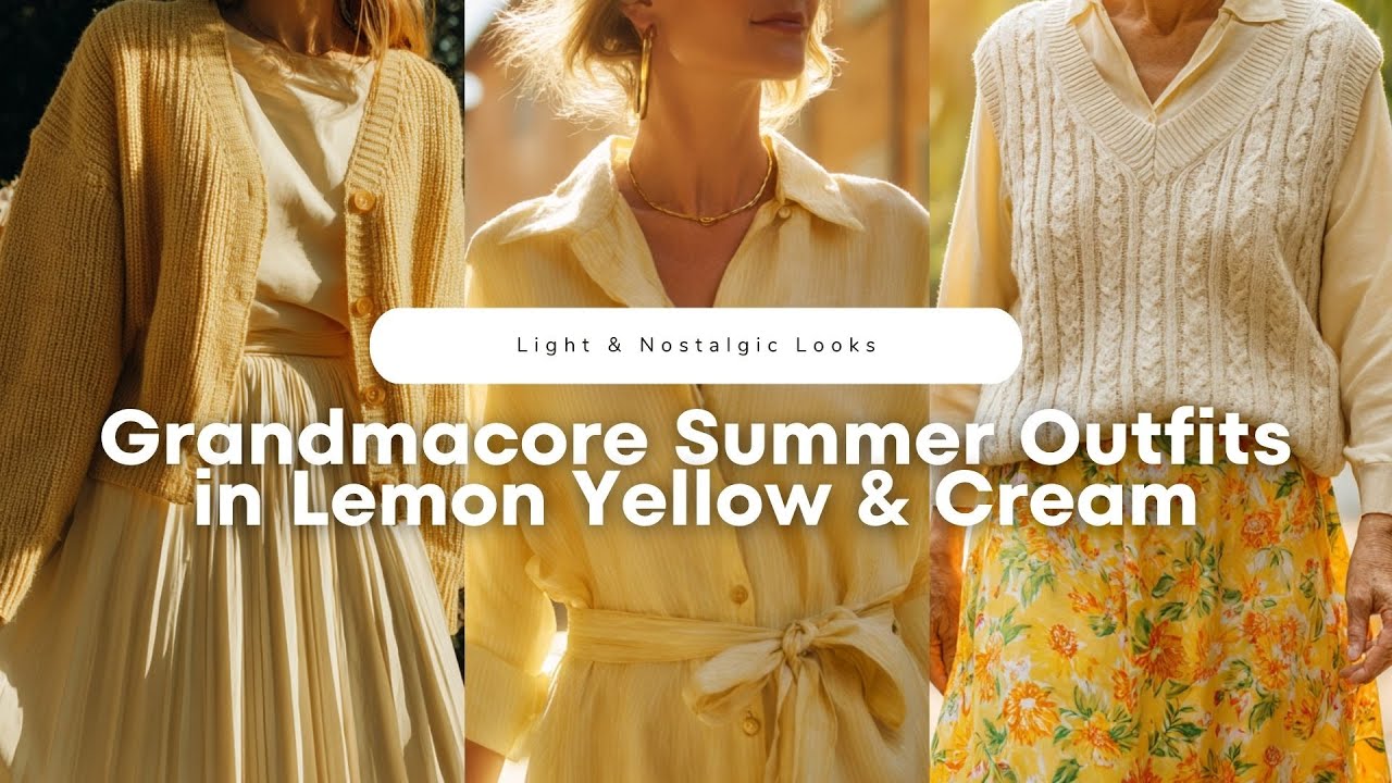 🍋 Grandmacore Summer Outfits in Lemon Yellow & Cream | Light & Nostalgic Looks