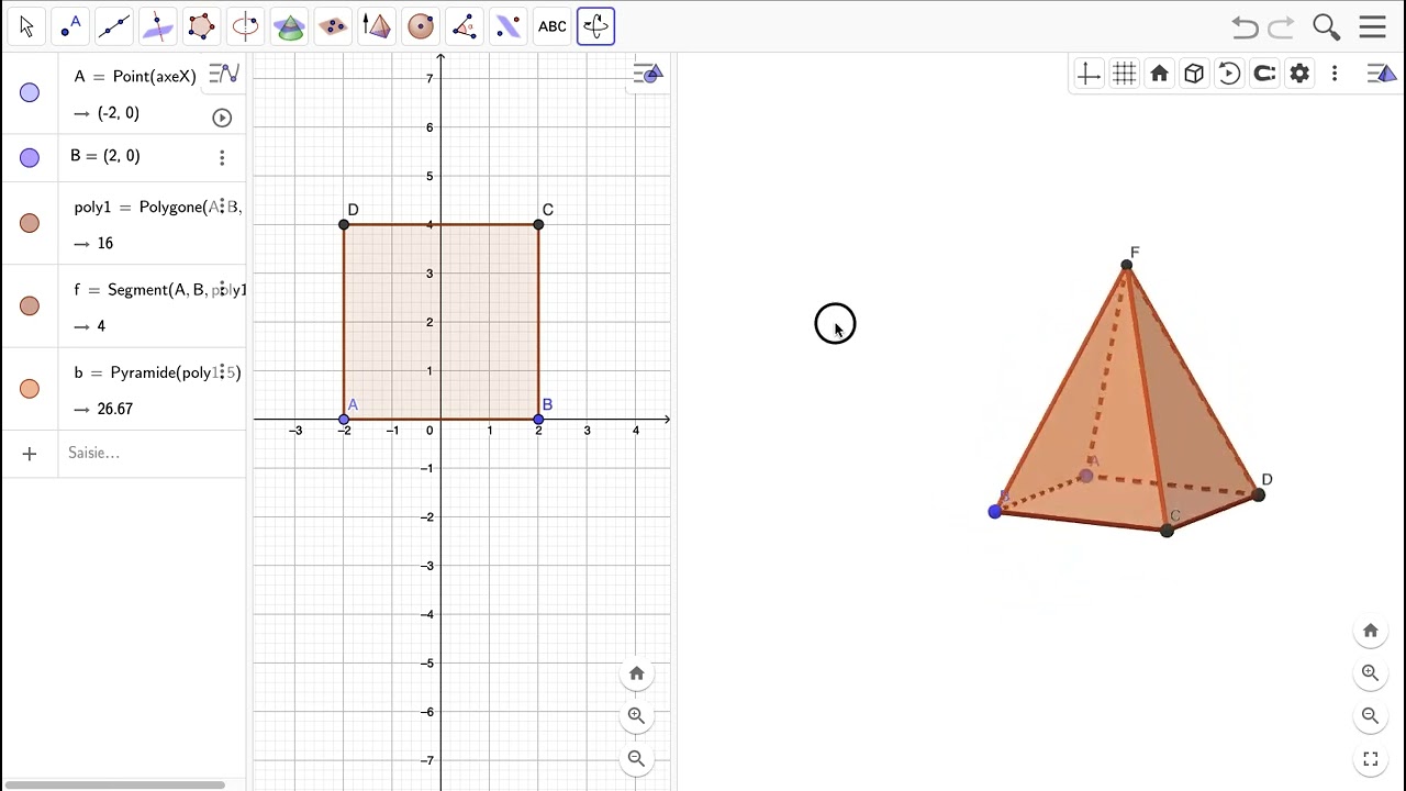 Construire une pyramide avec Géogébra