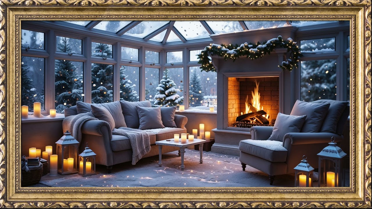 Cozy Winter Framed Painting | TV Wallpaper | 8 Hours | No ads and No Music 