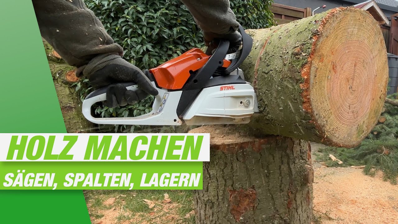 Brennholz machen - Sägen, Spalten und Lagern