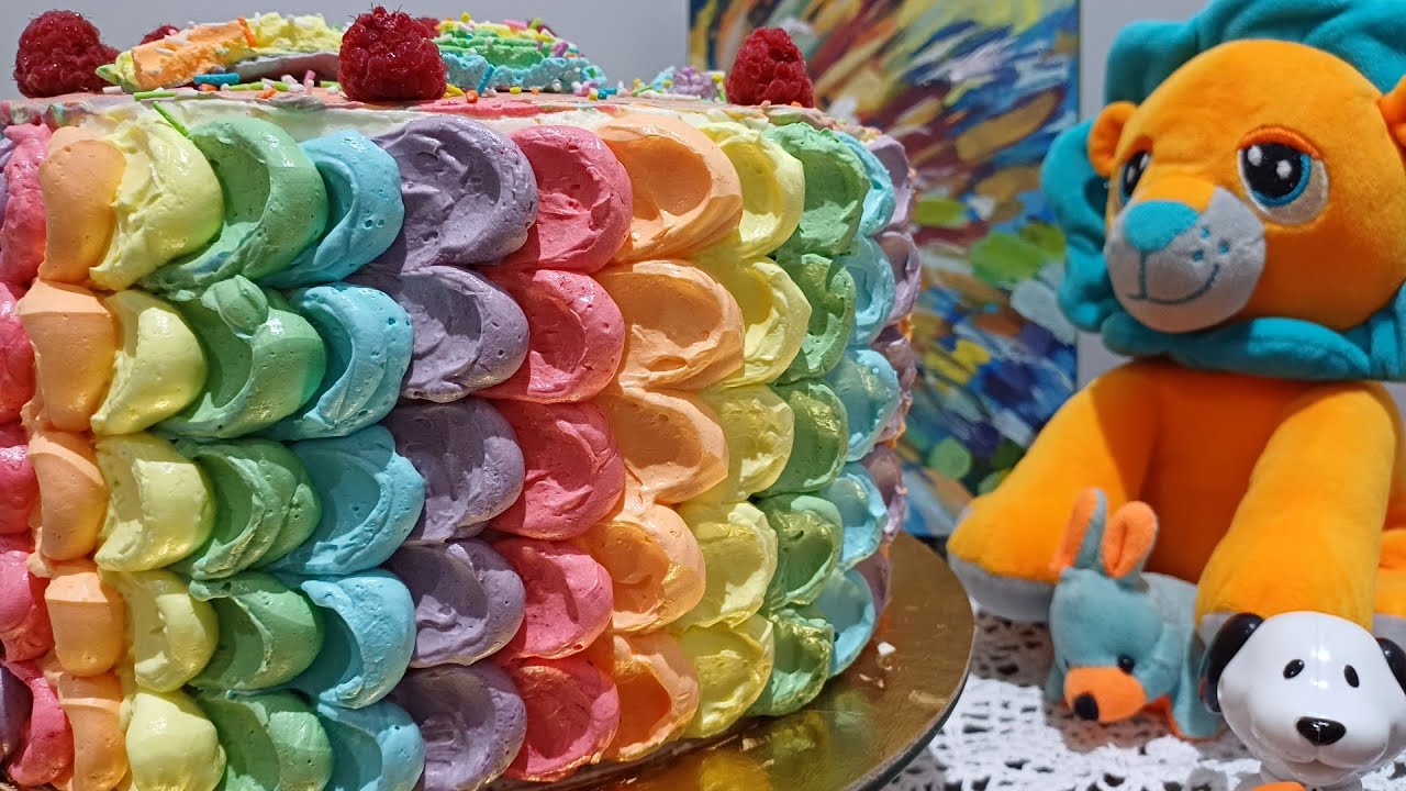 gâteau arc-en-ciel (Rainbow Cake)| كيكة قوس قزح 🌈
