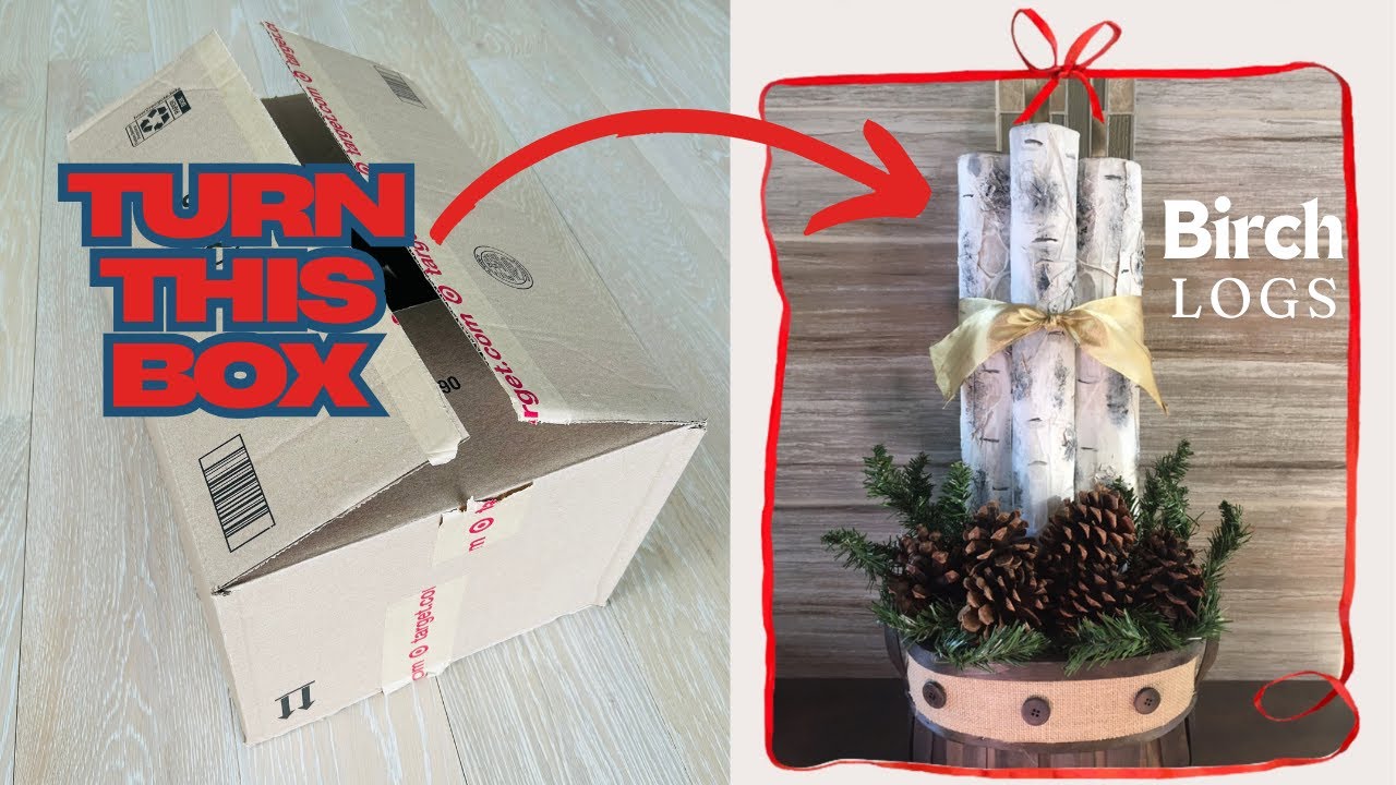 DIY Birch Logs from Cardboard