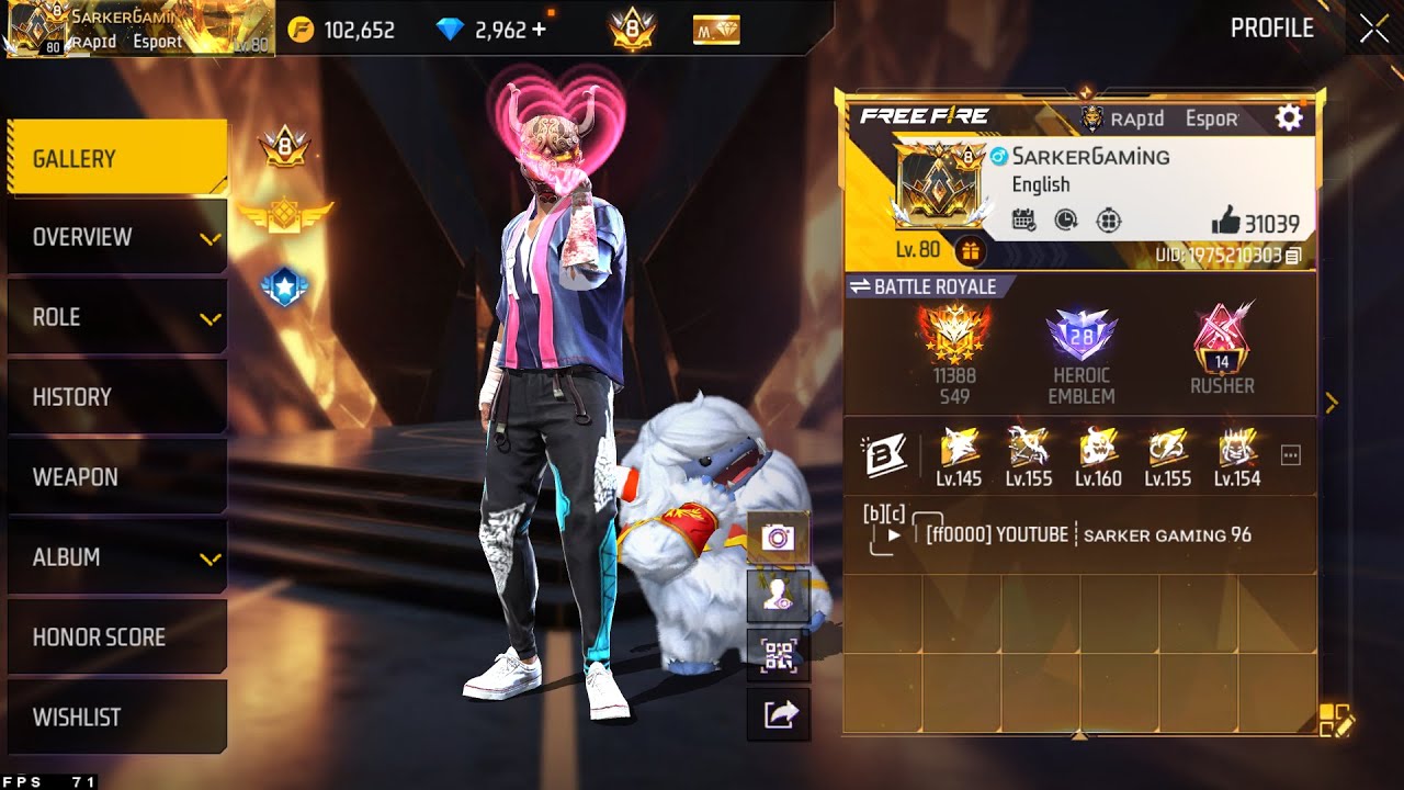 Free Fire Live | Road To Grandmaster | Sarker Gaming 96 Live | 🔥 
