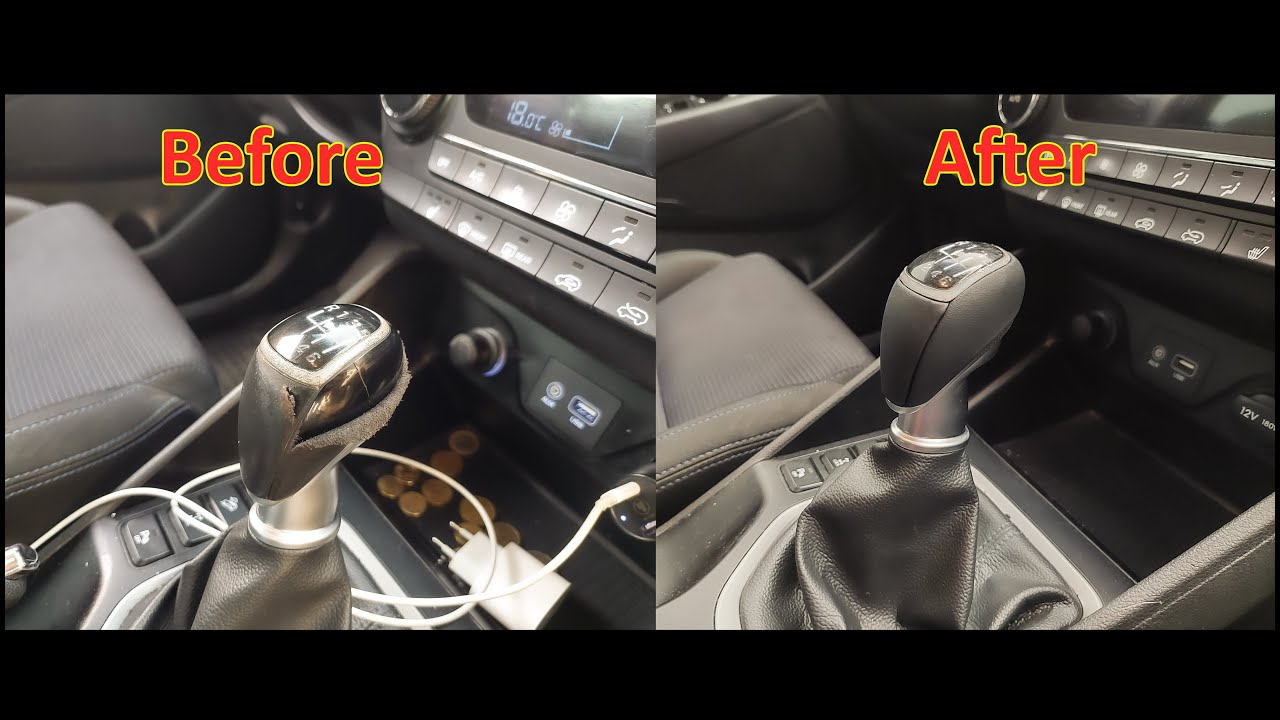 Remove the shifter knob on HYUNDAI Tucson 2015-2020 - Genuine leather upholstery
