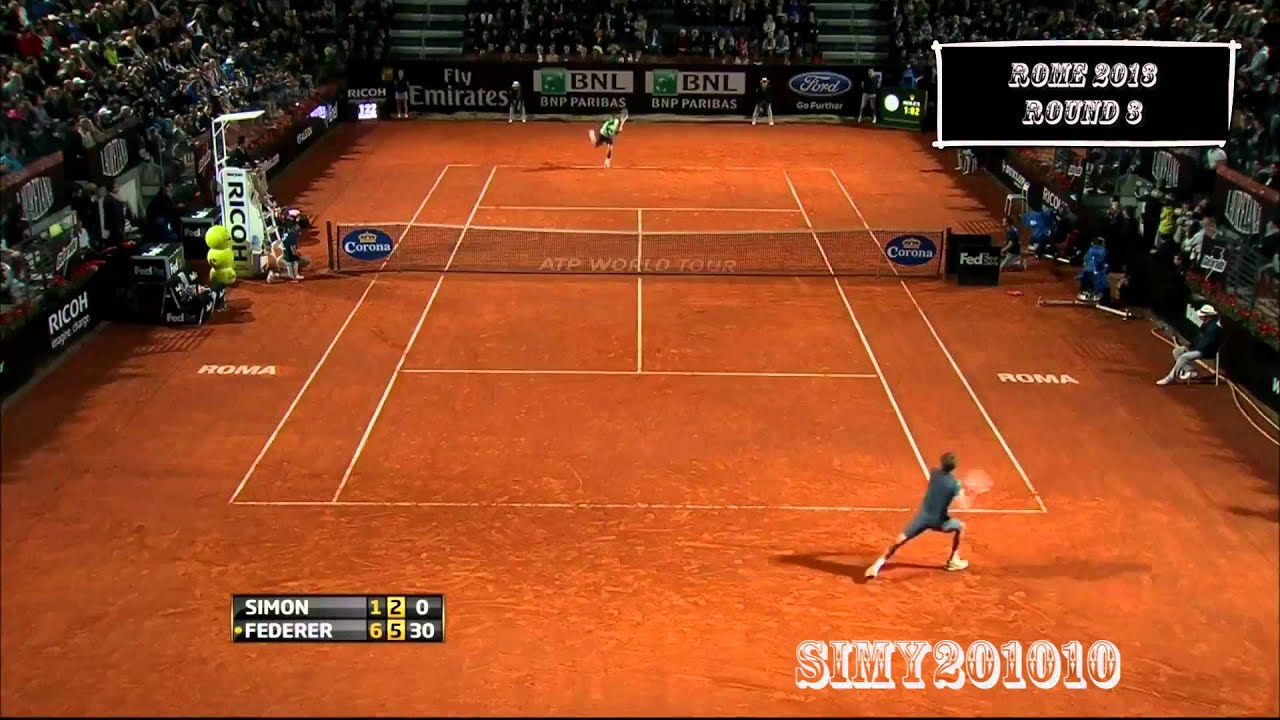 Roger Federer vs Gilles Simon Rome 2013 R3