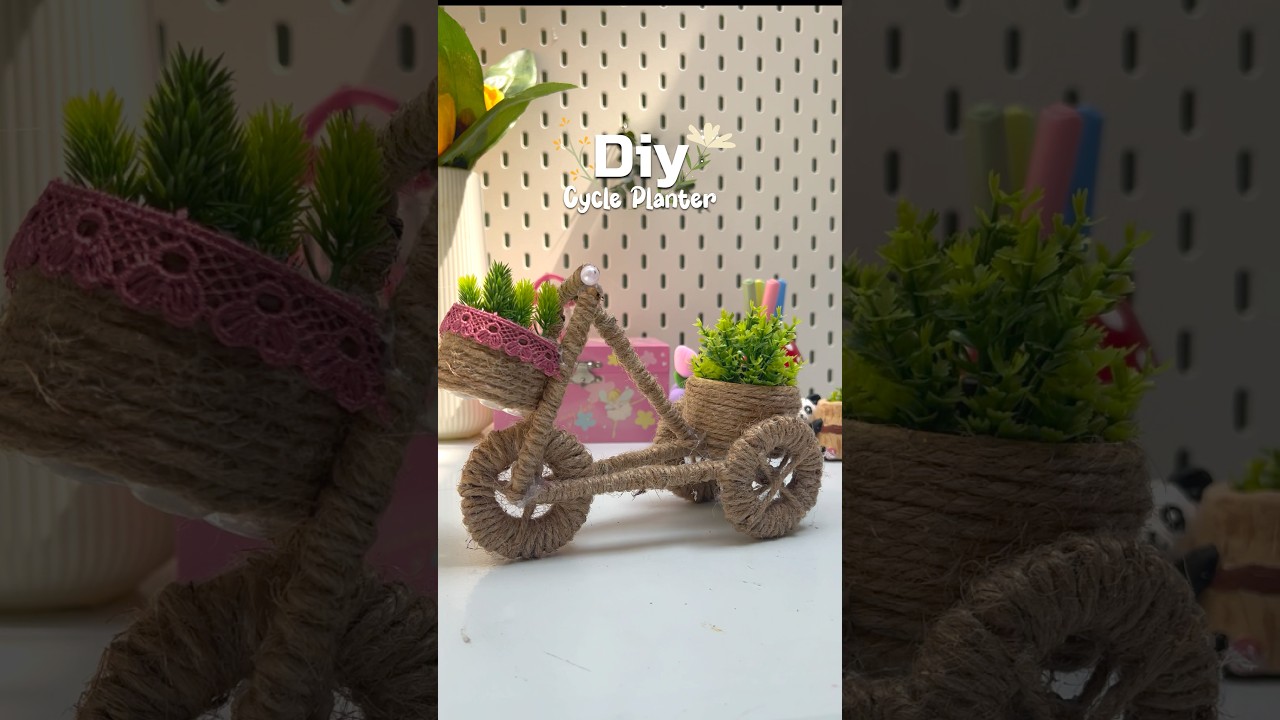 Diy cycle planter 😍|| home decor idea 🌸 #shorts #diy #viralshort