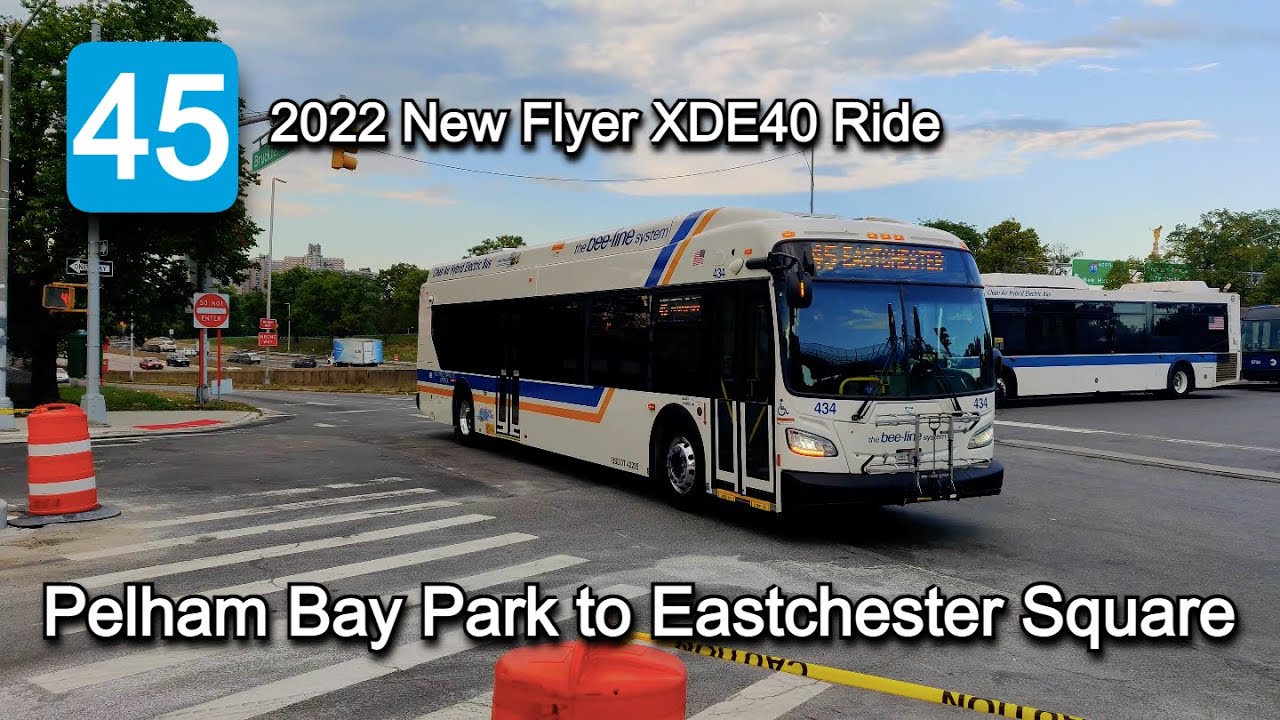 Bee Line Route 45 Bus Ride: 2022 New Flyer XDE40 434 from Pelham Bay to Eastchester Square