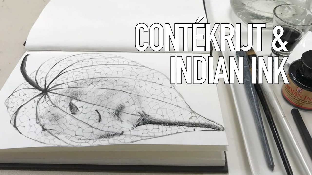 Conté à paris krijt en oost-indische inkt ⎪Art journal inspiratie⎪Beika ART