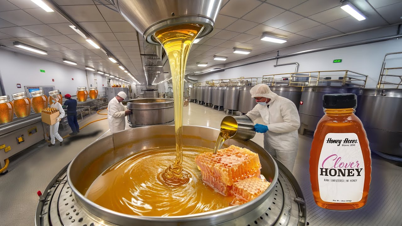 How Tons of Honey Is Harvested & Processed In A Modern Factory | Honey Factory Process