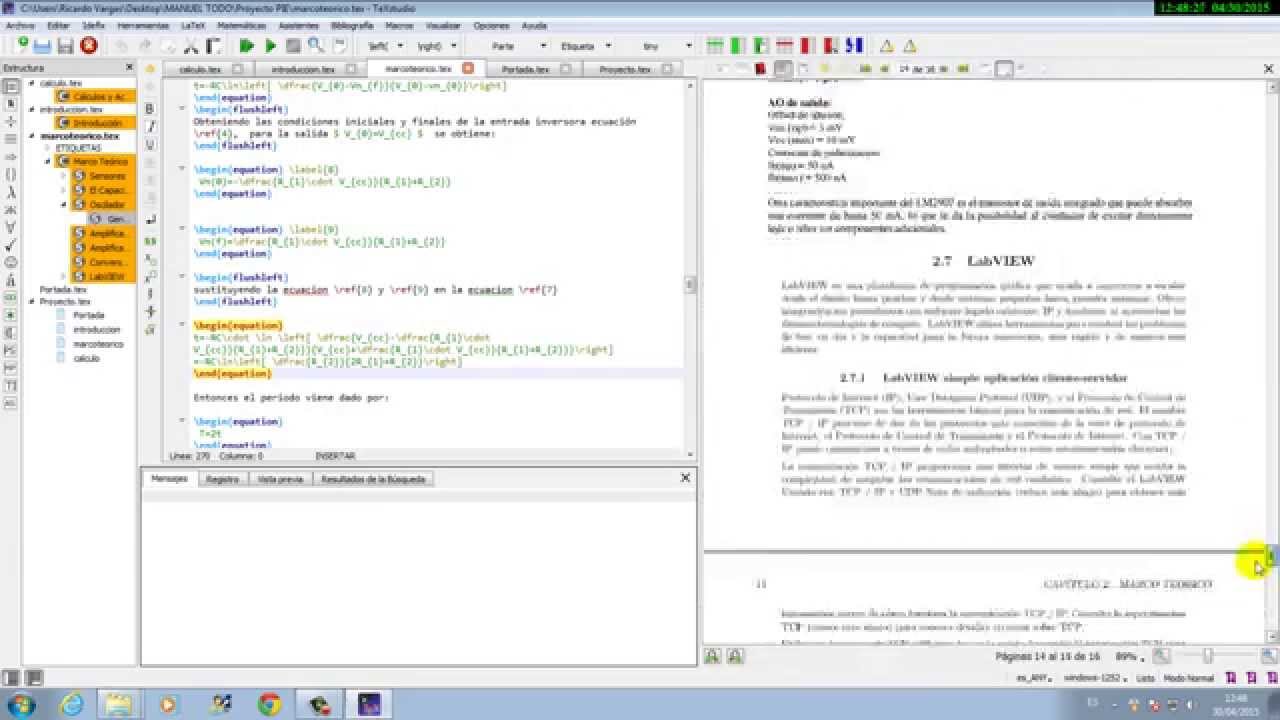 Texstudio, primeros pasos de un archivo Latex