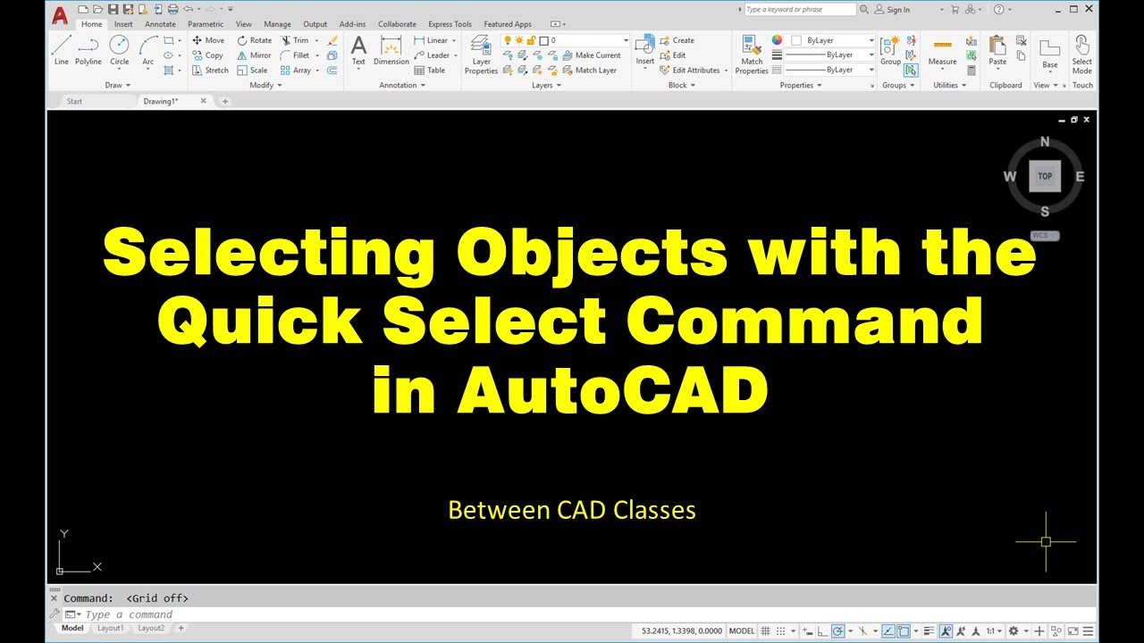 Selecting Objects with the Quick Select (QSELECT) Command in AutoCAD