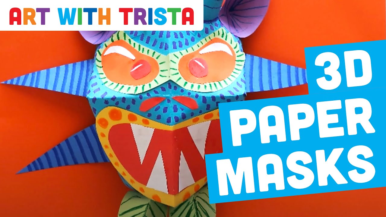 3D Paper Mask Inspired by Vejigante of Puerto Rico - Art With Trista