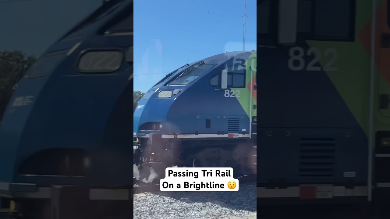 Passing Tri-Rail on a Brightline #train #meet #downtownmiami #brightline #trirail