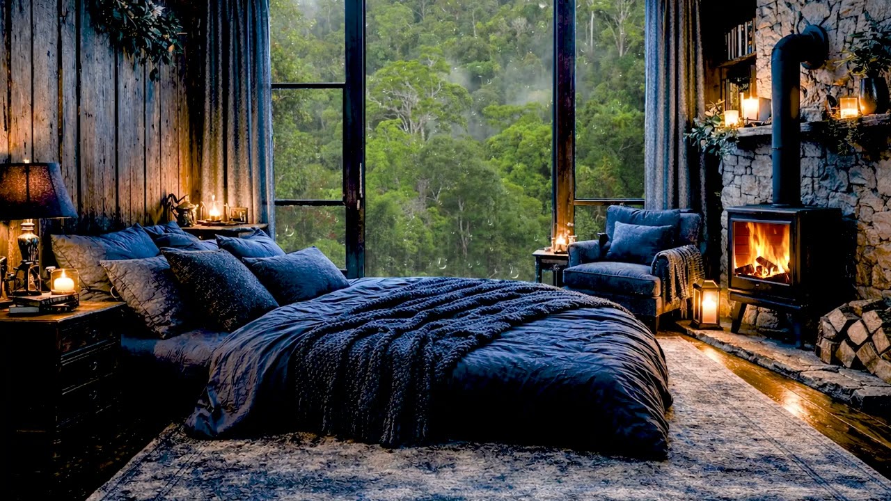 Night Rain Tapping on the Window ☕ Relaxing Music for Study Sessions, Reading Time and Calm Sleep