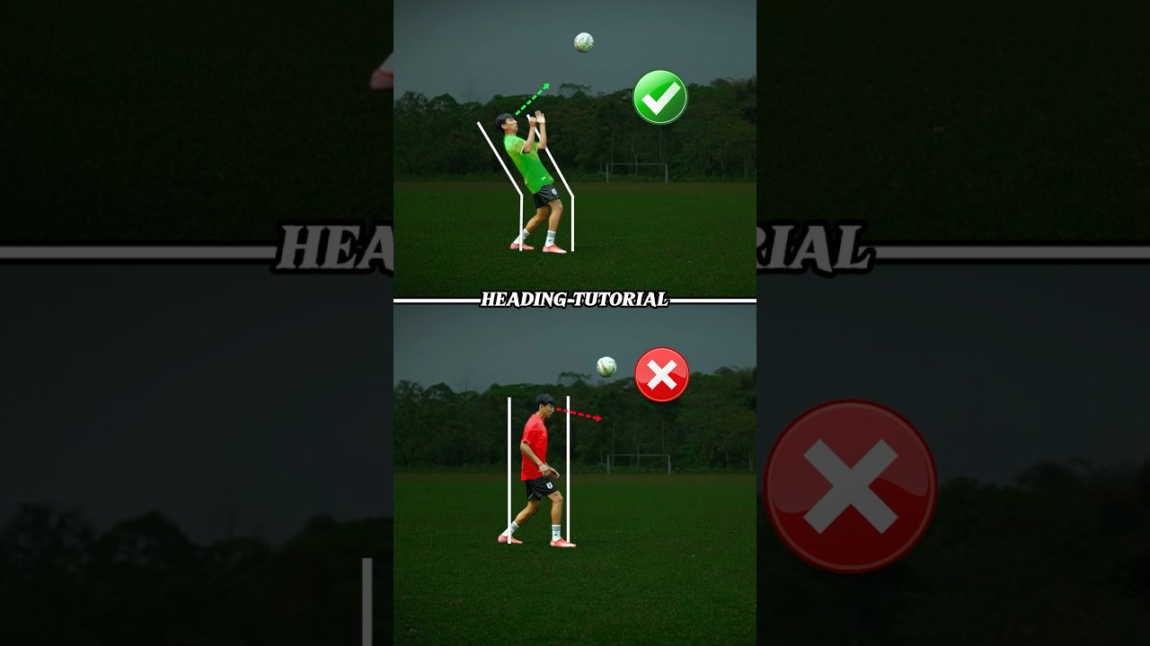 Learn How to do HEADING ⚽️.#football #footballskills #soccer #heading #shorts
