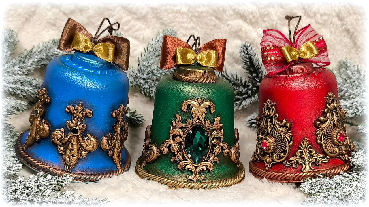 Christmas bells made from plastic dessert cup DIY tutorial