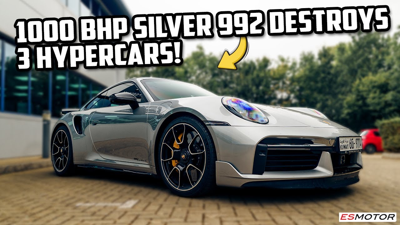 1000-сильный серебристый 992 TURBO S против Koenigsegg Jesko и Bugatti Chiron: дрэг-рейсинг! #por...