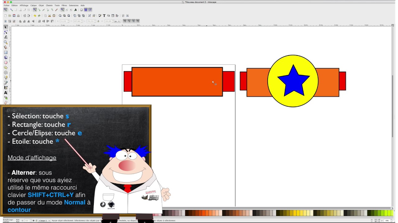 Inkscape tuto français - Mon premier dessin (Episode 03)