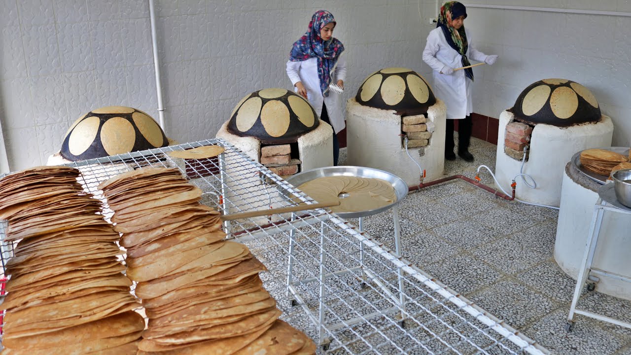 Cooking Traditional Rice Bread In Northern Iran | Tamijan Bread Baking Process