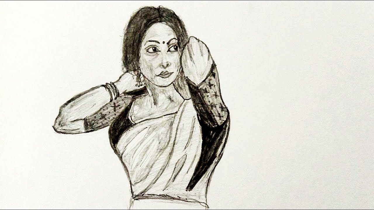 How To Draw A Beautiful Indian Woman Step By Step Easy Pencil Sketch