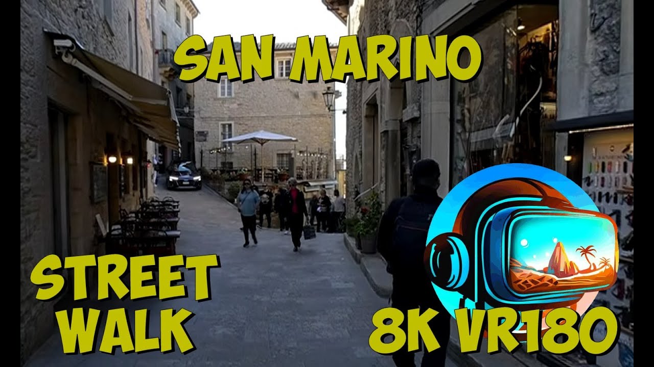 16 San Marino walking the shopping streets in this tiny mountaintop country 8K 4K VR180 3D Travel