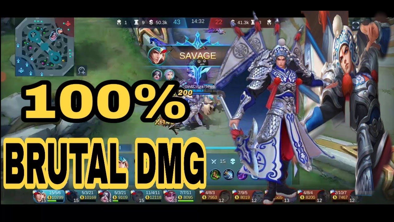 Zilong Brutal Spear Damage!!! Zilong Game Play Savage!!