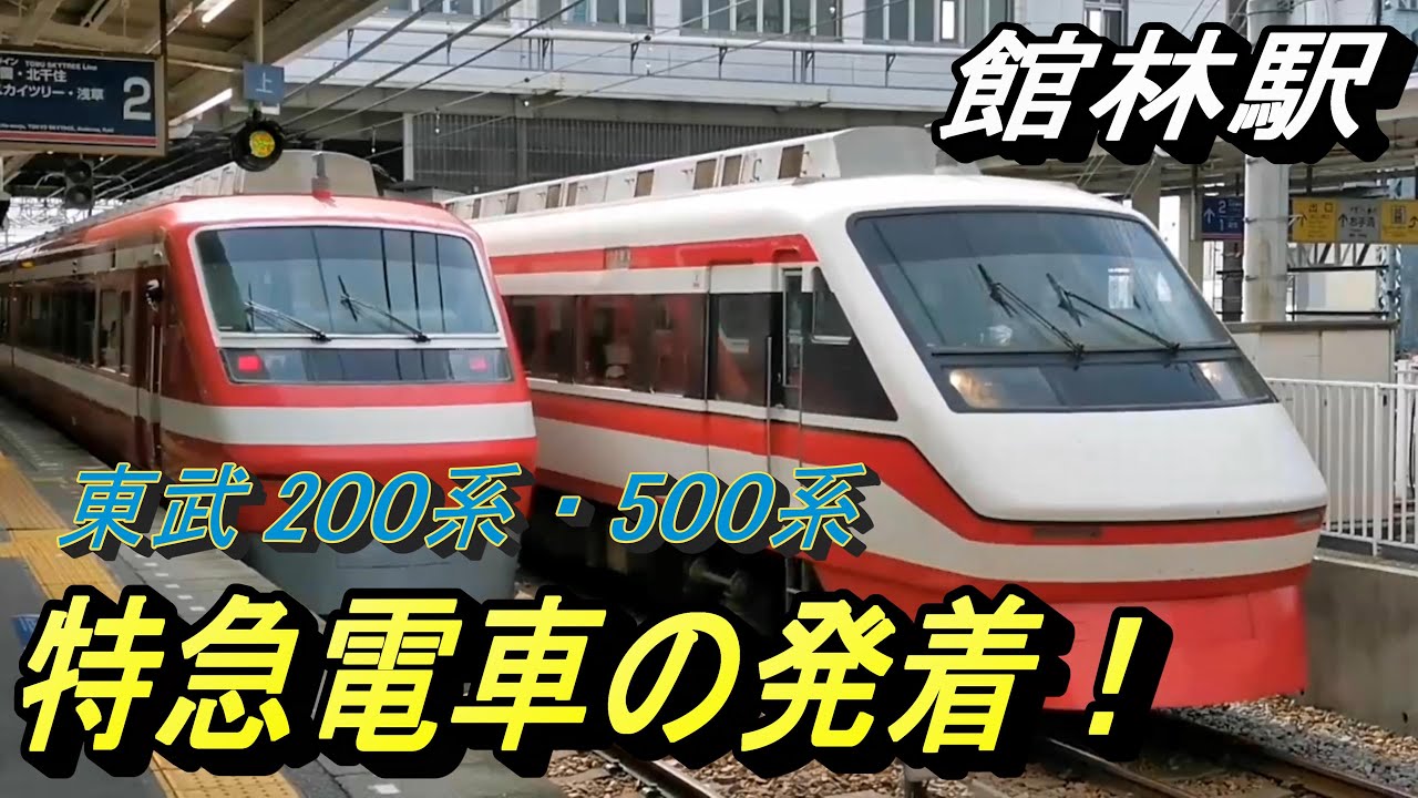【R5.10/28 群馬県民の日の館林駅 特急電車の発着】東武200系 特急りょうもう＆500系 特急リバティりょうもうの発着模様を撮影！
