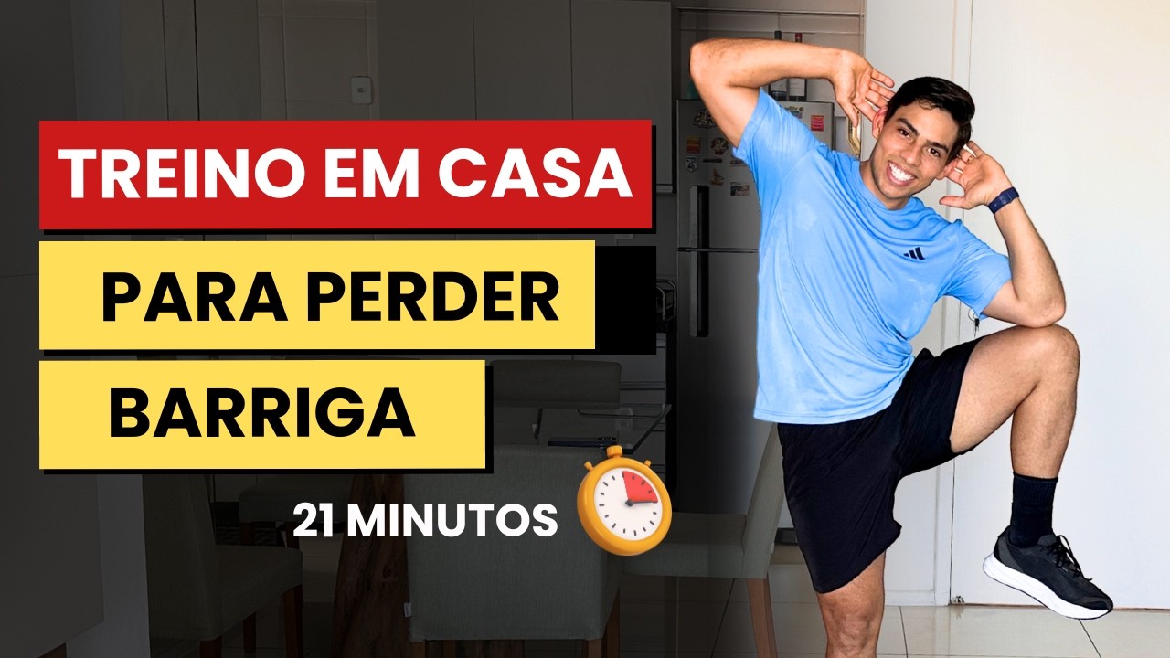 TREINO EM CASA PARA PERDER BARRIGA EM 21 MINUTOS | Rápido e focado em cardio
