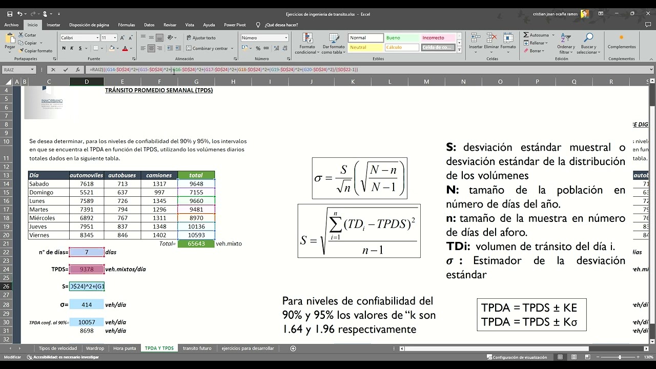 TRANSITO PROMEDIO ANUAL Y SEMANAL