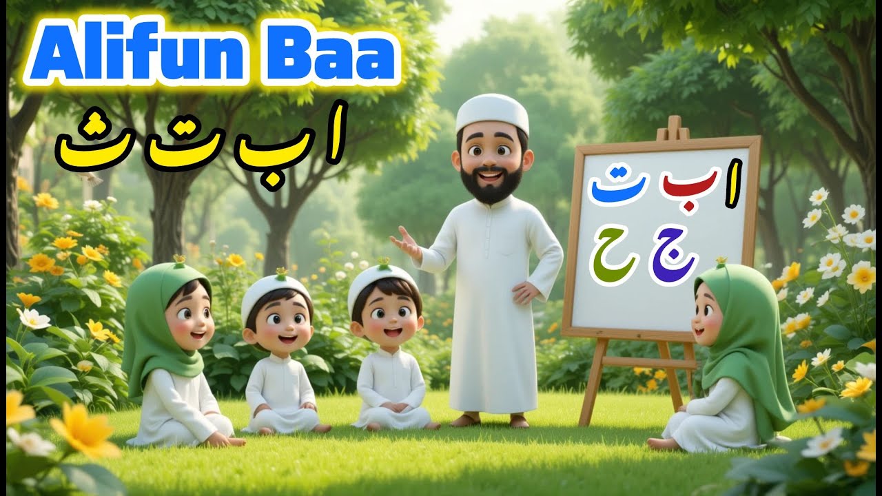 Alifun Baa Song | Arabic 29 Letters Song |  حروفي الجميلة | Nasheed | Aao Sikhen Alphabet #baby #fun